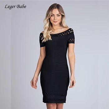 Slash Neck Bandage Dress Black Silver Sexy Short Sleeve Hollow Out Women Vestidos New Elegant Club Party Knee Length Dresses
Slash Neck Bandage Dress Black Silver Sexy Short Sleeve Hollow Out Women Vestidos New Elegant Club Party Knee Length Dresses