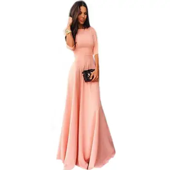 Hot Floor-Length Long Pink Dress Women O-Neck Half Sleeve Elegant Party Dresses 2019 New Slim Autumn Spring Beach Dress Vestidos
Hot Floor-Length Long Pink Dress Women O-Neck Half Sleeve Elegant Party Dresses 2019 New Slim Autumn Spring Beach Dress Vestidos