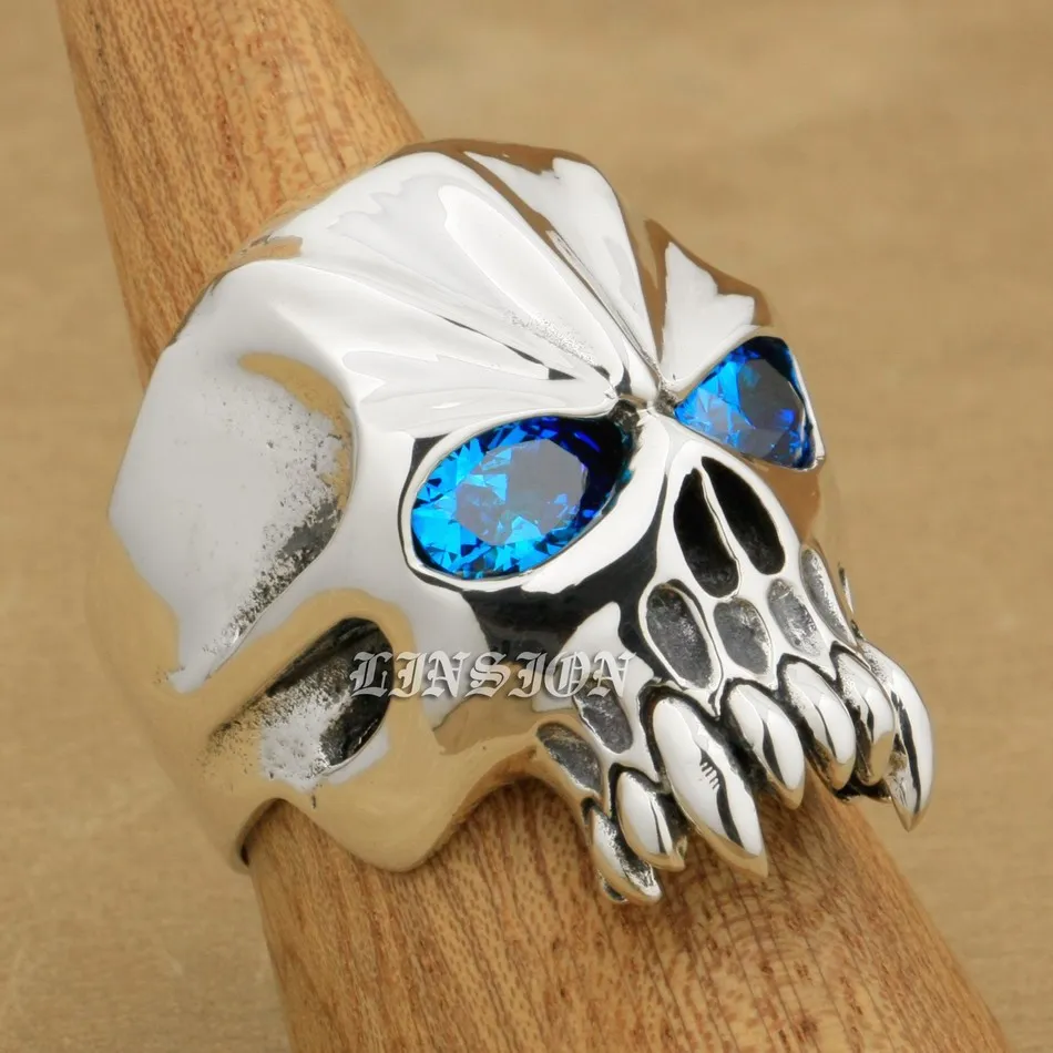 US Size 8~15 Huge Heavy 925 Sterling Silver Blue CZ Eyes Skull Mens Biker Rock Punk Ring 9M204
US Size 8~15 Huge Heavy 925 Sterling Silver Blue CZ Eyes Skull Mens Biker Rock Punk Ring 9M204