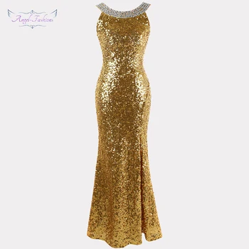 Angel-fashions 1920S Sequined Gatsby Party Gown Backless Split Long Evening Dress abendkleider Gold 090 
Angel-fashions 1920S Sequined Gatsby Party Gown Backless Split Long Evening Dress abendkleider Gold 090