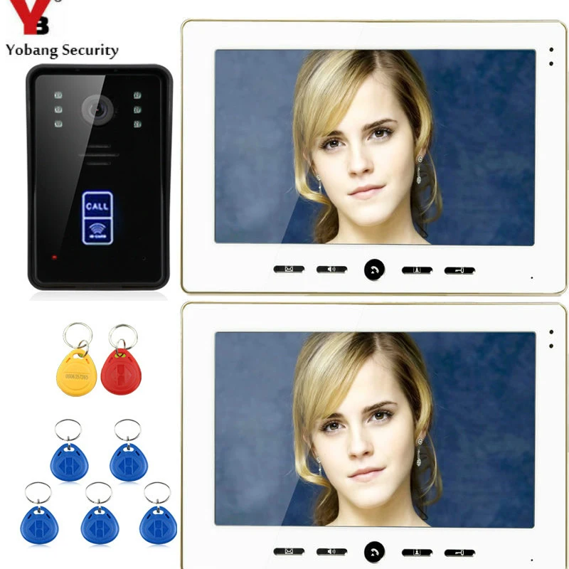 YobangSecurity Video Doorbell 10'' Video Door Phone Intercom Doorbell Unlock Indoor Monitor Rainproof Camera With RFID ID Keyfob
YobangSecurity Video Doorbell 10'' Video Door Phone Intercom Doorbell Unlock Indoor Monitor Rainproof Camera With RFID ID Keyfob