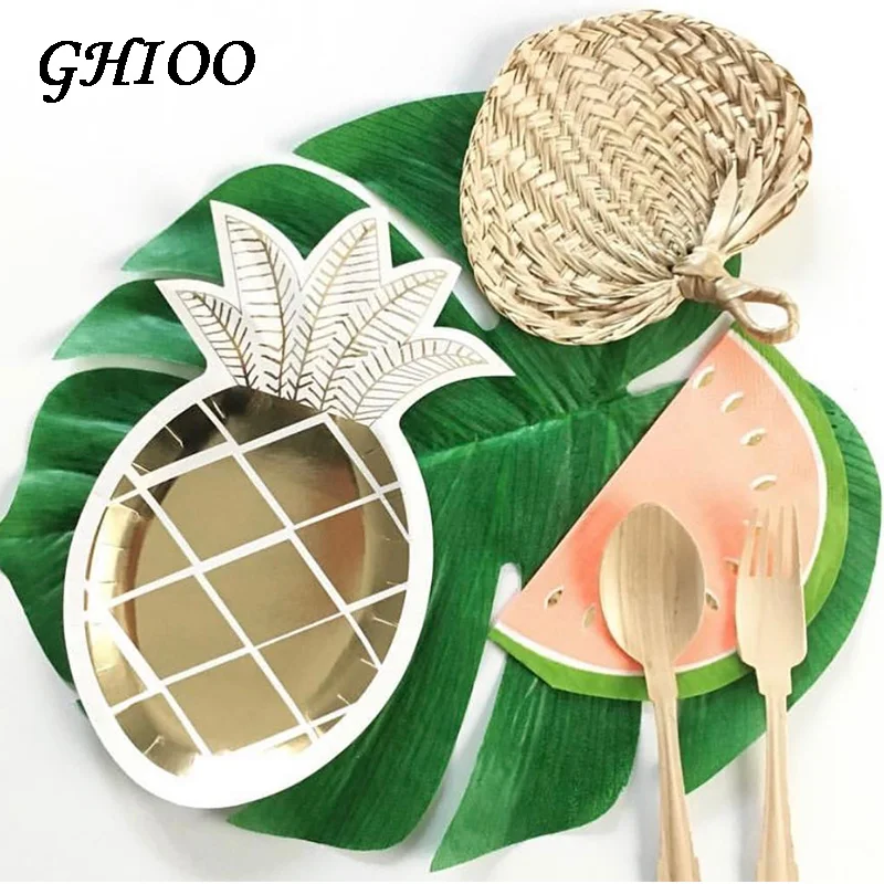 8pcs/Lot Pineapple Paper Plates Gold Plates Disposable Tableware Birthday Party Decor Turtle Leaf Summer Theme Party Supplies
8pcs/Lot Pineapple Paper Plates Gold Plates Disposable Tableware Birthday Party Decor Turtle Leaf Summer Theme Party Supplies