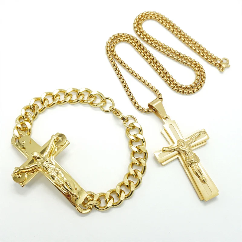 New Fashion JESUS Cross Necklace Pendant For Men Stainless Steel Gold Color Crucifix Necklaces Male Punk Christian Jewelry Gift
New Fashion JESUS Cross Necklace Pendant For Men Stainless Steel Gold Color Crucifix Necklaces Male Punk Christian Jewelry Gift