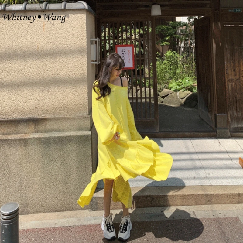 WHITNEY WANG 2019 Autumn Fashion Streetwear Lantern Sleeve Mermaid Sweatshirt Dress Women Casual Jersey Dress
WHITNEY WANG 2019 Autumn Fashion Streetwear Lantern Sleeve Mermaid Sweatshirt Dress Women Casual Jersey Dress
