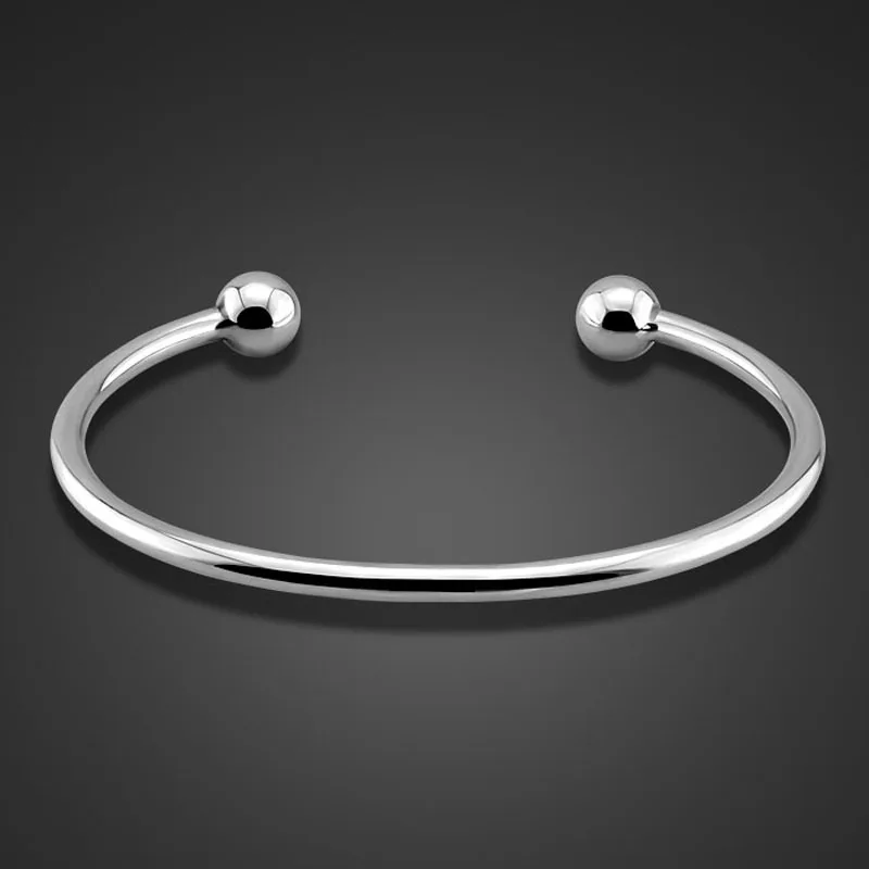 Solid 925 Sterling Silver Smooth opening Bangles & Bracelets For Women Hand Female Jewelry Wholesale Bead bracelet
Solid 925 Sterling Silver Smooth opening Bangles & Bracelets For Women Hand Female Jewelry Wholesale Bead bracelet
