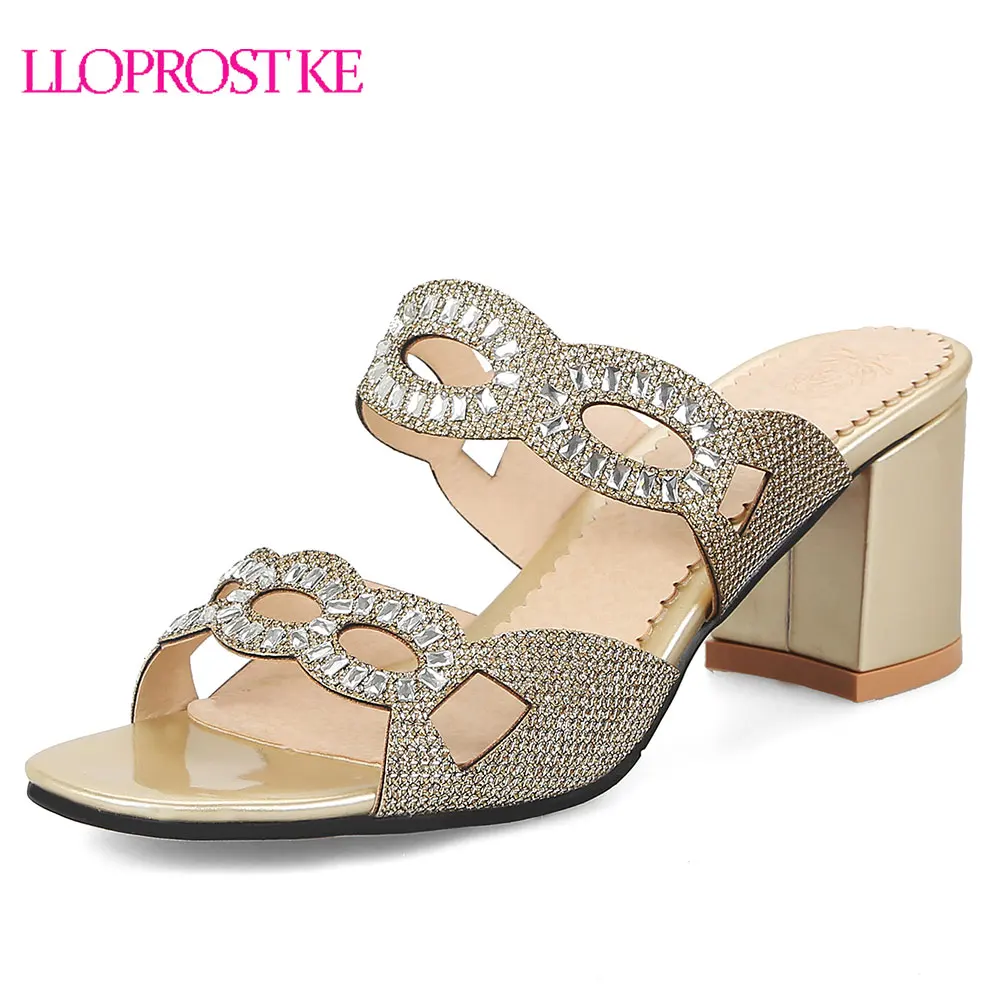 LLOPROST KE Fashion Women Sandals Summer Peep Toe Slipper Woman Sandals Thick Heel Black Gold Silver Party OL Shoes MY423
LLOPROST KE Fashion Women Sandals Summer Peep Toe Slipper Woman Sandals Thick Heel Black Gold Silver Party OL Shoes MY423