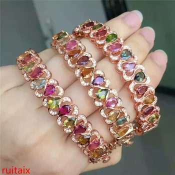KJJEAXCMY fine jewelry S925 pure silver bracelet natural tourmaline multi-heart female bracelet wholesale jewelry.
KJJEAXCMY fine jewelry S925 pure silver bracelet natural tourmaline multi-heart female bracelet wholesale jewelry.