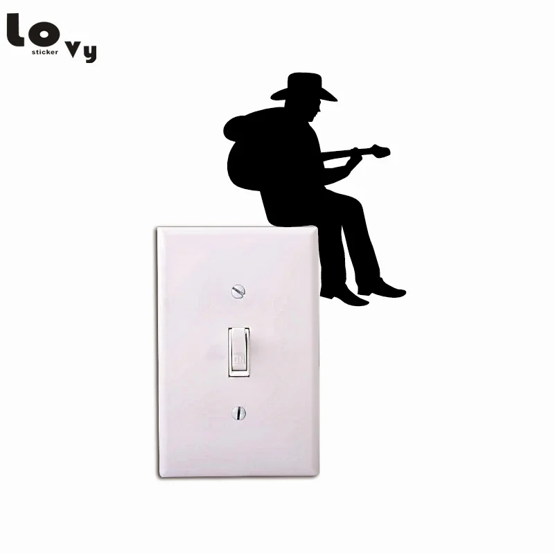 Cowboy Playing Guitar Silhouette Light Switch Sticker Cartoon Vinyl Music Wall Stickers for Music Room Bedroom Home Decor
Cowboy Playing Guitar Silhouette Light Switch Sticker Cartoon Vinyl Music Wall Stickers for Music Room Bedroom Home Decor