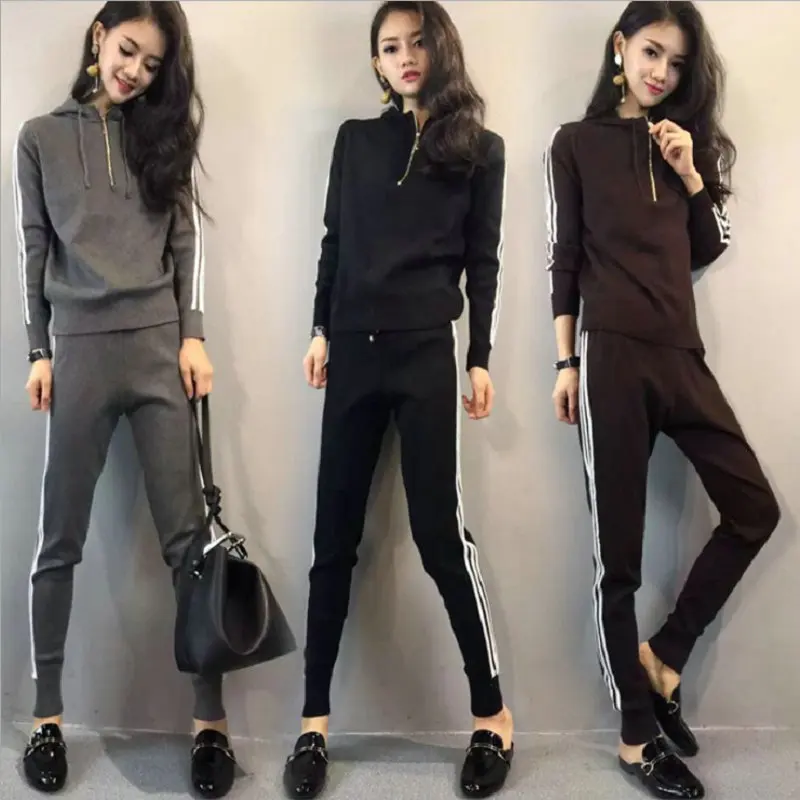 2019 spring and autumn new fashion ladies casual suit hooded running sportswear women's sweater two-piece
2019 spring and autumn new fashion ladies casual suit hooded running sportswear women's sweater two-piece