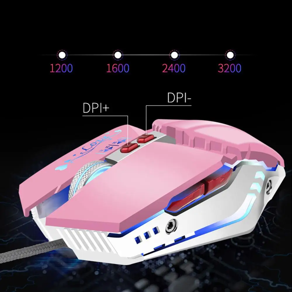 Universal Ergonomic 3200DPI Optical cute Wired USB Mouse for PC Computer Notebook
Universal Ergonomic 3200DPI Optical cute Wired USB Mouse for PC Computer Notebook
