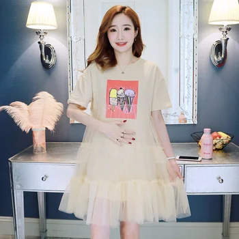 New pregnant women summer large size loose mesh dress letter print pregnancy pregnant women dress
New pregnant women summer large size loose mesh dress letter print pregnancy pregnant women dress
