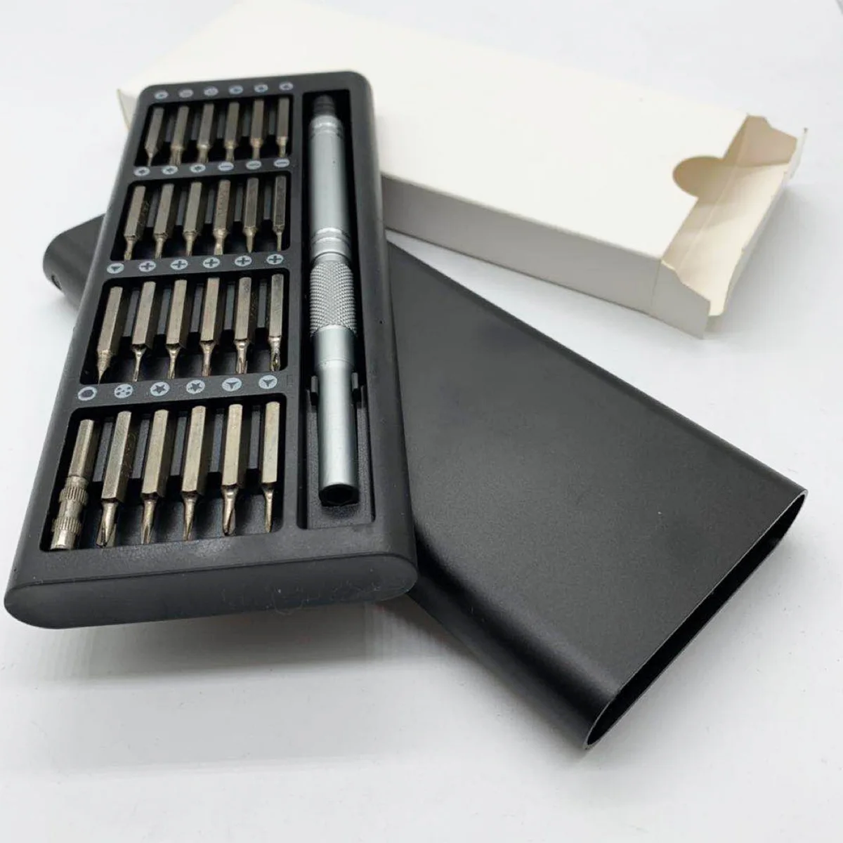 Screwdriver Repair Kit Aluminum Alloy Case 25 In 1 Precision Magnetic Bits Multi-Tool Smart Home Set
Screwdriver Repair Kit Aluminum Alloy Case 25 In 1 Precision Magnetic Bits Multi-Tool Smart Home Set