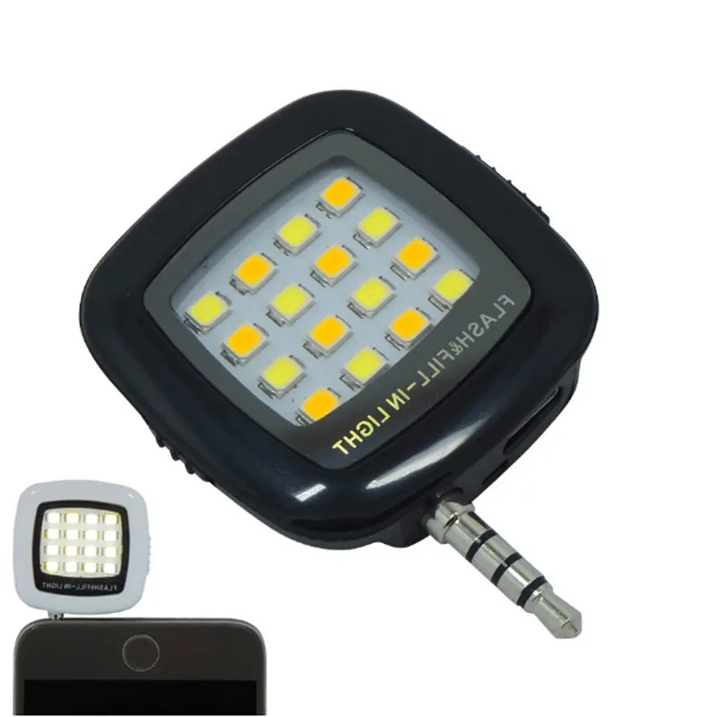 Mini 3.5mm Selfie Light 16 LED Light 3 Modes Fill-in Light Phone Light Photography Lighting For IPhone 5 Samsung Smartphone
Mini 3.5mm Selfie Light 16 LED Light 3 Modes Fill-in Light Phone Light Photography Lighting For IPhone 5 Samsung Smartphone