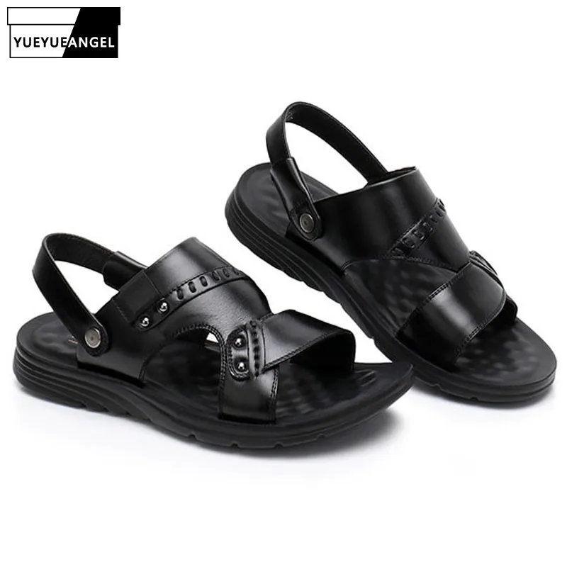 High Quality Summer Leather Sandal For Men Slip On Open Toes Beach Slippers Antiskid Platform Retro Herren Sandalen Casual Shoes
High Quality Summer Leather Sandal For Men Slip On Open Toes Beach Slippers Antiskid Platform Retro Herren Sandalen Casual Shoes