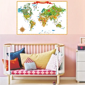 Cute Animals World Map Poster Print on Canvas Painting for Baby's Room Decor Map of the World Art Picture Office Home Decoration
Cute Animals World Map Poster Print on Canvas Painting for Baby's Room Decor Map of the World Art Picture Office Home Decoration