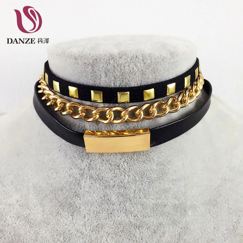 DANZE Fashion Punk Black Leather Rivet Collar Choker Necklaces For Women Gothic Zinc Alloy Charms Jewelry Collier Femme
DANZE Fashion Punk Black Leather Rivet Collar Choker Necklaces For Women Gothic Zinc Alloy Charms Jewelry Collier Femme