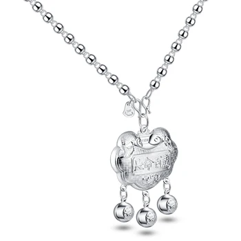 Retro Pure Silver Lock Pendant Fashion Women 925 Sterling Silver Long Necklace. Solid silver chain. Wholesale charm jewelry
Retro Pure Silver Lock Pendant Fashion Women 925 Sterling Silver Long Necklace. Solid silver chain. Wholesale charm jewelry