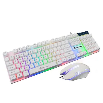2018 HOT Backlit Keyboard LED Rainbow Color Backlight Adjustable Gaming Game USB Wired Keyboard Mouse Set Teclado Mecanico
2018 HOT Backlit Keyboard LED Rainbow Color Backlight Adjustable Gaming Game USB Wired Keyboard Mouse Set Teclado Mecanico