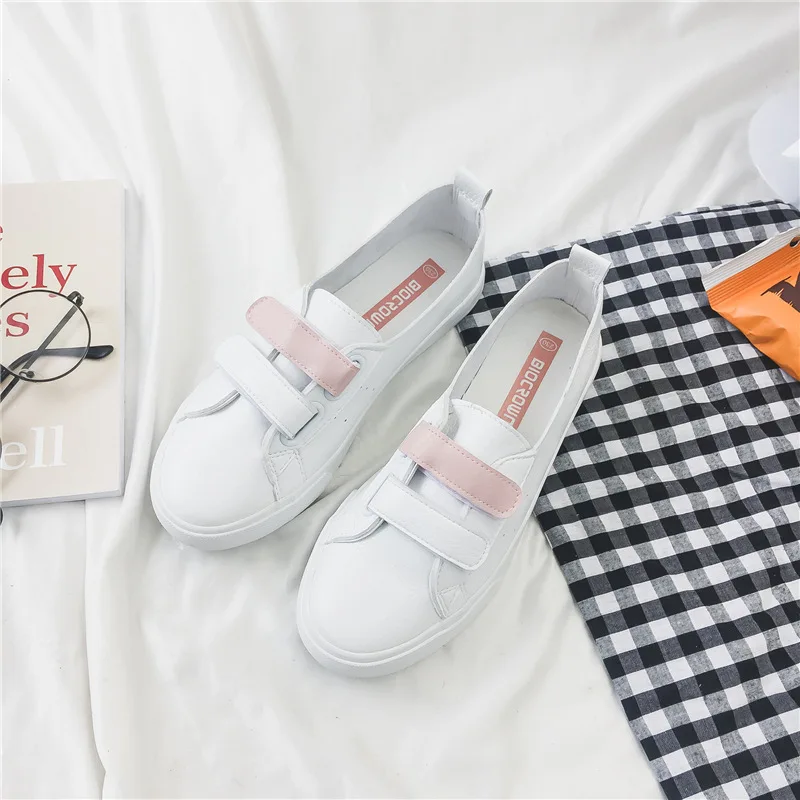 2018 New Women White Flats Leather Casual Shoes Nurse Shoes Hook Loop Shallow Summer Sneakers Tenis Feminino Pink Size 35-40
2018 New Women White Flats Leather Casual Shoes Nurse Shoes Hook Loop Shallow Summer Sneakers Tenis Feminino Pink Size 35-40