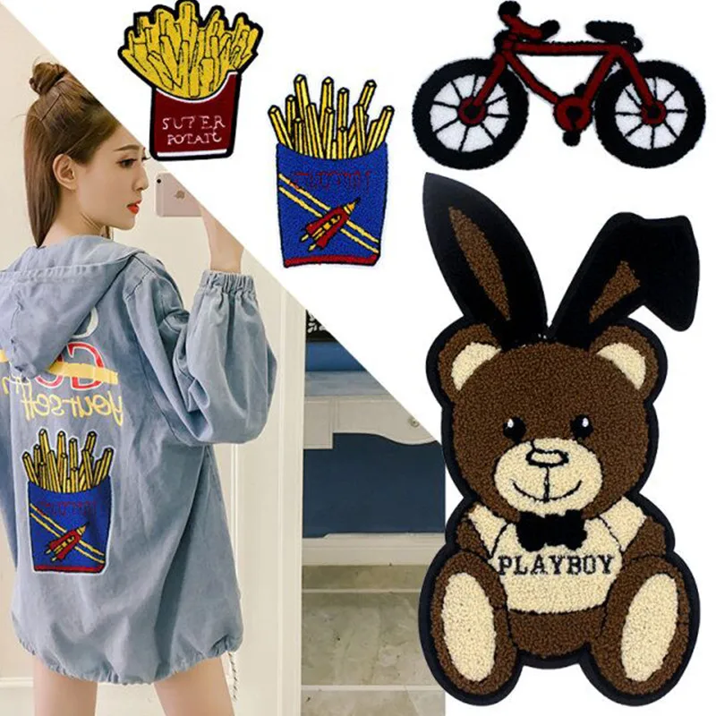 DIY little bear bike cock french fries patch cat children iron cartoon patch clothes stickers cheap embroidery cute patch decor
DIY little bear bike cock french fries patch cat children iron cartoon patch clothes stickers cheap embroidery cute patch decor