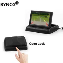 BYNCG Parking voiture miroir HD 4.3 pouces TFT LCD couleur écran pliable voiture moniteur pour vue arrière caméra Vision nocturne inversion(China)