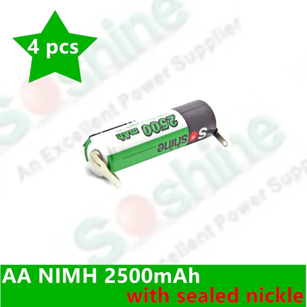 4 шт. оригинальный бренд Soshine Ni-MH перезаряжаемый AA 2500mAh 1 2 V защищенная батарея с