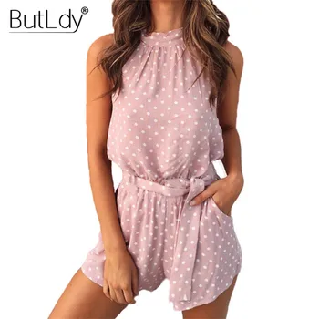 Polka Dot Playsuit Women Off Shoulder Backless Short Jumpsuit Stand Collar Halter Summer Romper 2019 Loose Bodysuit Overalls
Polka Dot Playsuit Women Off Shoulder Backless Short Jumpsuit Stand Collar Halter Summer Romper 2019 Loose Bodysuit Overalls