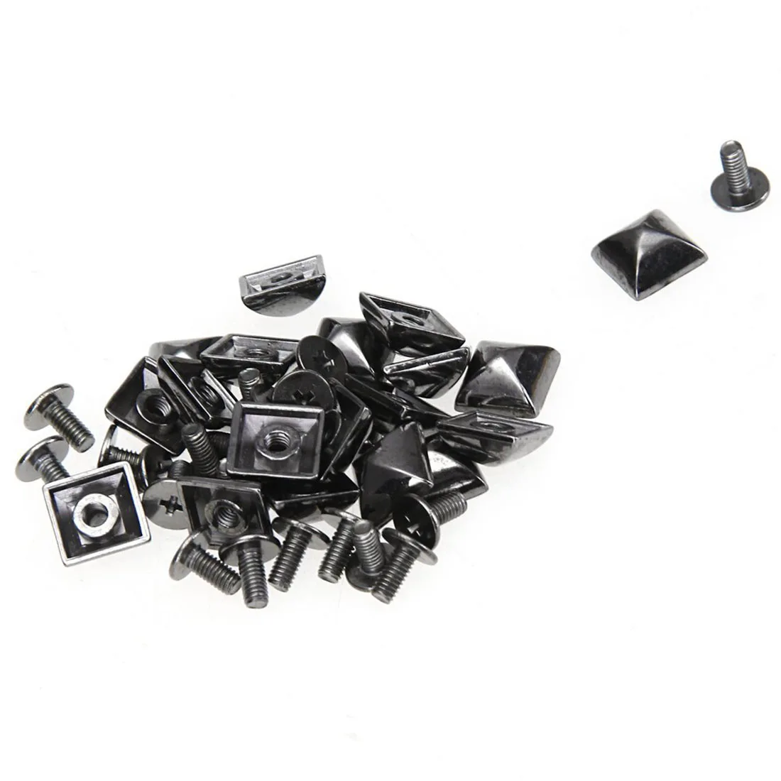 Nice 20pcs/set 10x10mm Alloy Ladder Square Pyramid Double Cap Rapid Rivet Punk Rock Leather Craft Rivet Accessories
Nice 20pcs/set 10x10mm Alloy Ladder Square Pyramid Double Cap Rapid Rivet Punk Rock Leather Craft Rivet Accessories