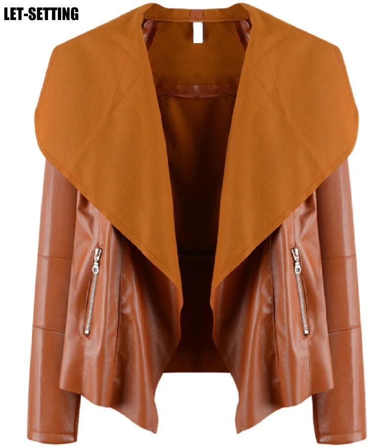 new fashion spring autumn winter women Europe America large lapel loose leather jacket S-5XL,black,white,brown
new fashion spring autumn winter women Europe America large lapel loose leather jacket S-5XL,black,white,brown