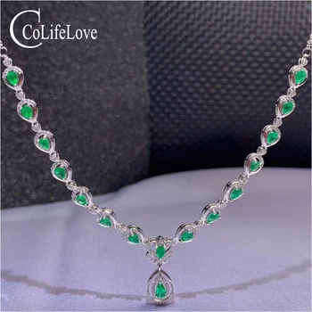 CoLife Jewelry Natural Emerald Necklace for Evening Party 16 Pieces Pear Cut Emerald Silver Necklace 925 Silver Emerald Jewelry
CoLife Jewelry Natural Emerald Necklace for Evening Party 16 Pieces Pear Cut Emerald Silver Necklace 925 Silver Emerald Jewelry