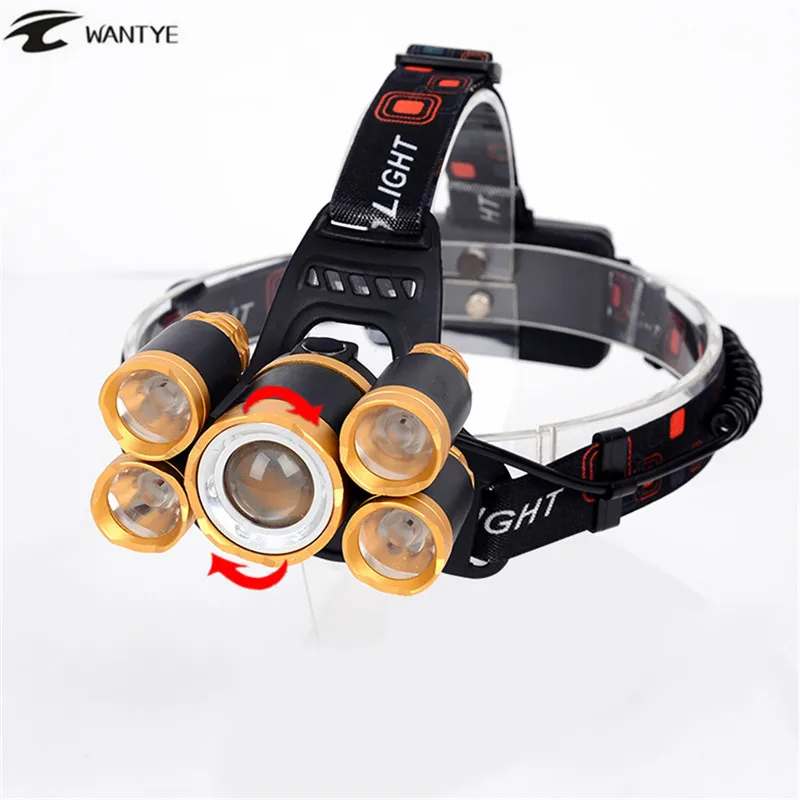 Headlamp Zoomable LED Head Lamp Flashlight 15000Lm XML T6+4R5 Head Torch lantern Rechargeable 18650 Headlight For Camping
Headlamp Zoomable LED Head Lamp Flashlight 15000Lm XML T6+4R5 Head Torch lantern Rechargeable 18650 Headlight For Camping