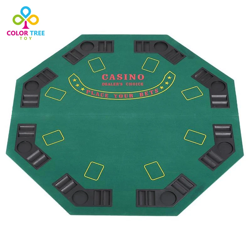 Зеленый восьмиугольный стол для 8 игроков игры в покер блэкджек | Игрушки и хобби