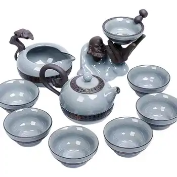 Ge Kiln Chinese Style Tea Set Household Office Ceramics GaiWan Complete Set Teapot Cover Bowl Tea Cup Tea Ceremony Gift Box
Ge Kiln Chinese Style Tea Set Household Office Ceramics GaiWan Complete Set Teapot Cover Bowl Tea Cup Tea Ceremony Gift Box