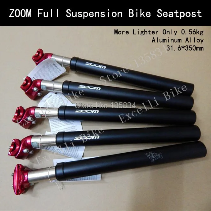 ZOOM Full Suspension Bicycle Seatpost Aluminum Alloy Seatposts 31.6*350mm More Lighter Only 0.56kg Bike Seatpost Free shipping
ZOOM Full Suspension Bicycle Seatpost Aluminum Alloy Seatposts 31.6*350mm More Lighter Only 0.56kg Bike Seatpost Free shipping