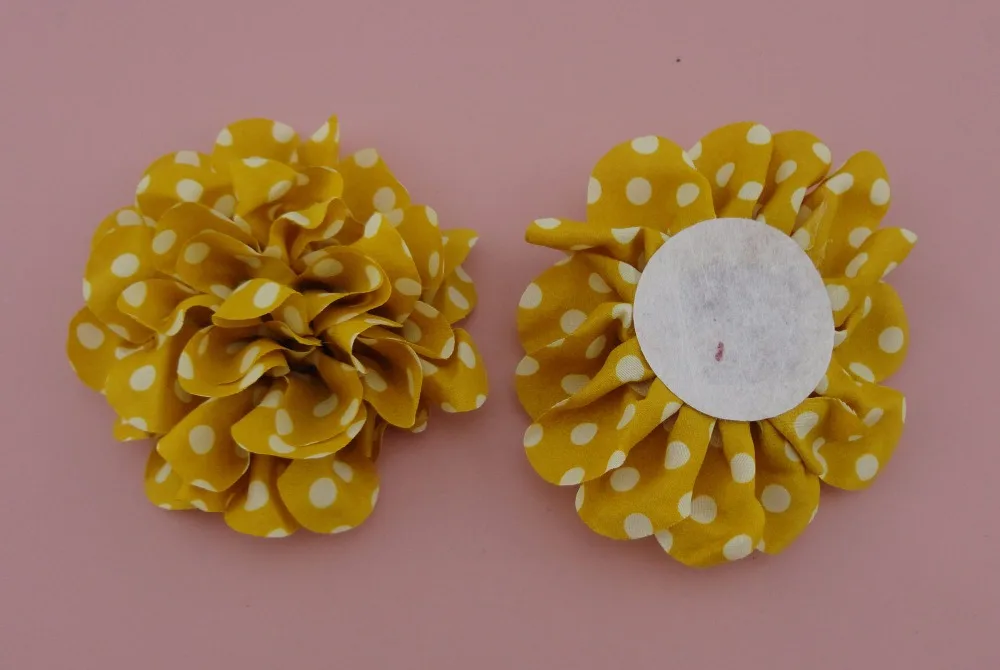 10PCS 12.0cm 4.75" White Polka Dotted Mustard Yellow Satin Fabric Flowers Appliques Brooch Corsage Hair flower for Headbands
10PCS 12.0cm 4.75" White Polka Dotted Mustard Yellow Satin Fabric Flowers Appliques Brooch Corsage Hair flower for Headbands