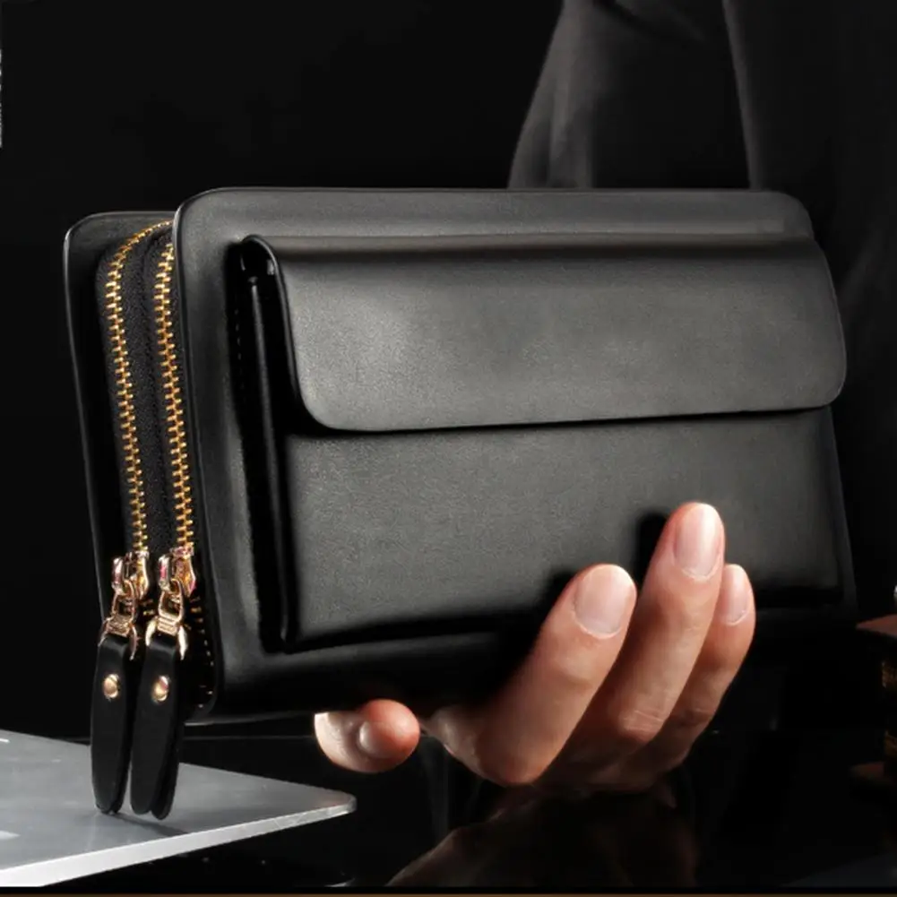 Carteira Men Leather Double Zipper Wallet Long Purse Handbag Money Holder Clip Clutch Bag Waterproof Wear Resistant Wallet Men
Carteira Men Leather Double Zipper Wallet Long Purse Handbag Money Holder Clip Clutch Bag Waterproof Wear Resistant Wallet Men