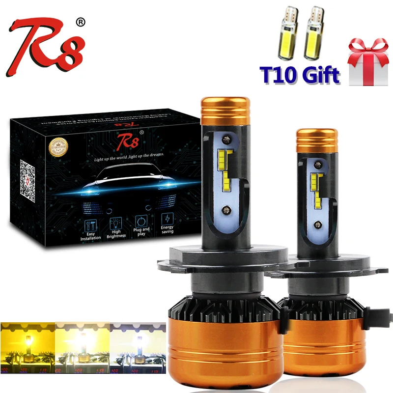 R8 New Arrival H4 9007 H13 H7 H1 Auto LED Headlight Conversion Kit Tricolor 6000K 3000K 4300K 50W 5800LM Yellow White Dual Color
R8 New Arrival H4 9007 H13 H7 H1 Auto LED Headlight Conversion Kit Tricolor 6000K 3000K 4300K 50W 5800LM Yellow White Dual Color