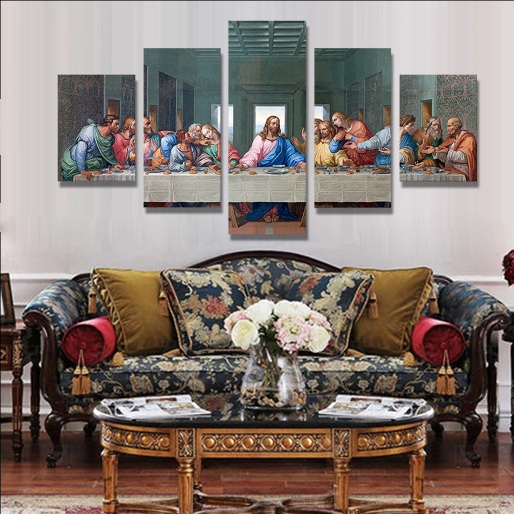 Watercolor 5 Prints Leonardo da Vinci The Last Supper For Living Room Decorative Mural Character Art Canvas Painting
Watercolor 5 Prints Leonardo da Vinci The Last Supper For Living Room Decorative Mural Character Art Canvas Painting