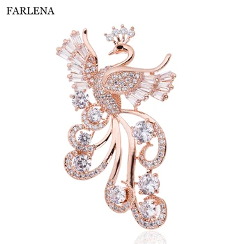 FARLENA Jewelry Cubic Zirconia Phoenix Brooch Badges Hijab pins Fashion CZ Crystal Brooches for Women clothing accessories
FARLENA Jewelry Cubic Zirconia Phoenix Brooch Badges Hijab pins Fashion CZ Crystal Brooches for Women clothing accessories