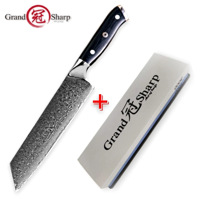 Дамаск Кухня ножей vg10 японский кирицукэ Ножи точилка Grindstone1000/3000 Пособия по