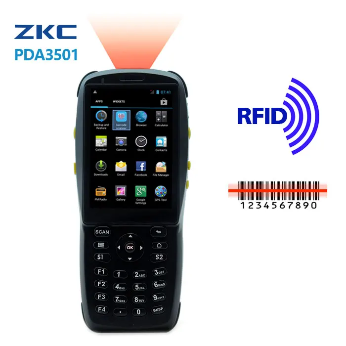 Handheld PDA mobile barcode scanner data terminal with android operation system and RFID/NFC reader
Handheld PDA mobile barcode scanner data terminal with android operation system and RFID/NFC reader