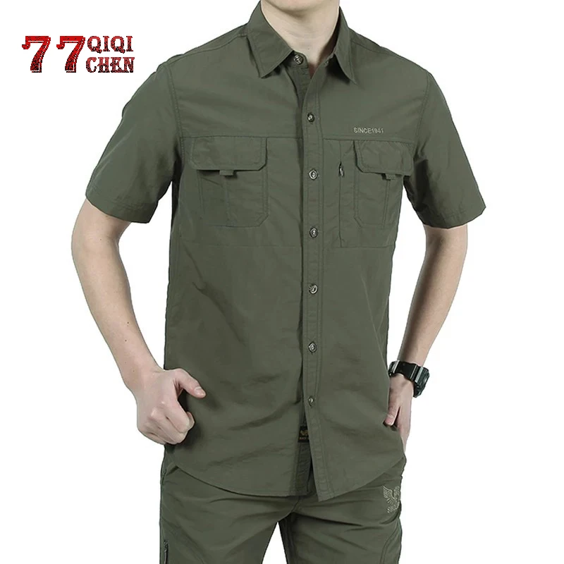 Quick Drying Men Shirts Tactical Short Sleeve Shirts Male Military Breathable Outwear Work Turn Down Collar Shirt Chemise Homme
Quick Drying Men Shirts Tactical Short Sleeve Shirts Male Military Breathable Outwear Work Turn Down Collar Shirt Chemise Homme