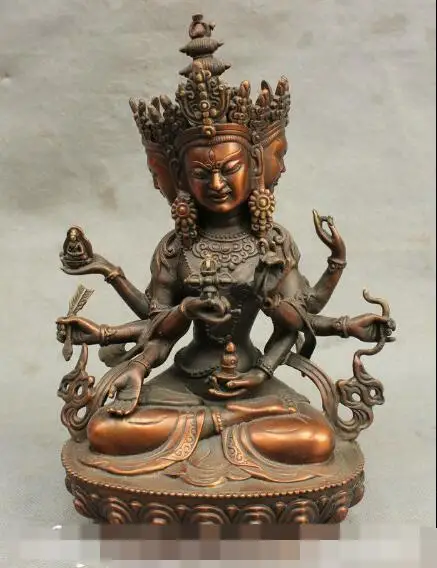 S5317 9" Tibet Pure Bronze 8 Arms Namgyalma & Ushnishavijaya GuanYin Buddha Statue Set
S5317 9" Tibet Pure Bronze 8 Arms Namgyalma & Ushnishavijaya GuanYin Buddha Statue Set