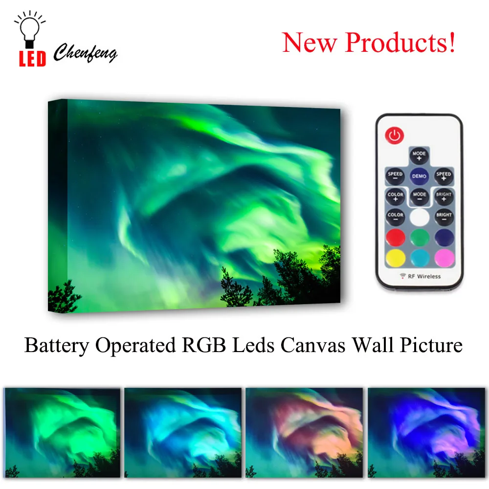 Led Canvas Printing colorful Aurora in sky Wall Picture Remote control Illuminate painting lighted UP living room decor gift
Led Canvas Printing colorful Aurora in sky Wall Picture Remote control Illuminate painting lighted UP living room decor gift