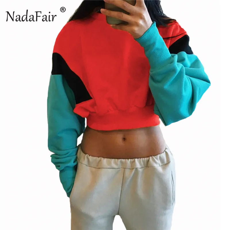 Nadafair color patchwork loose hoodies women sweatshirts 2018 autumn winter long sleeve casual crop tops girl's sexy sportwear
Nadafair color patchwork loose hoodies women sweatshirts 2018 autumn winter long sleeve casual crop tops girl's sexy sportwear