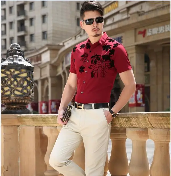 Мужская одежда с цветочным принтом новый дизайн летняя модная узорная рубашка