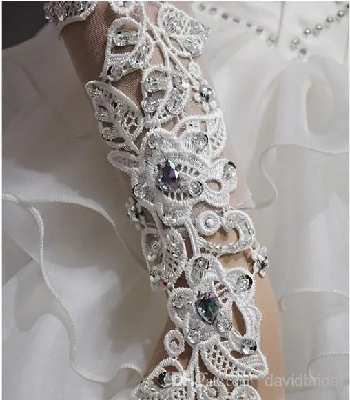 Фото Высокое качество для женщин митенки невесты элегантный длинный абзац со