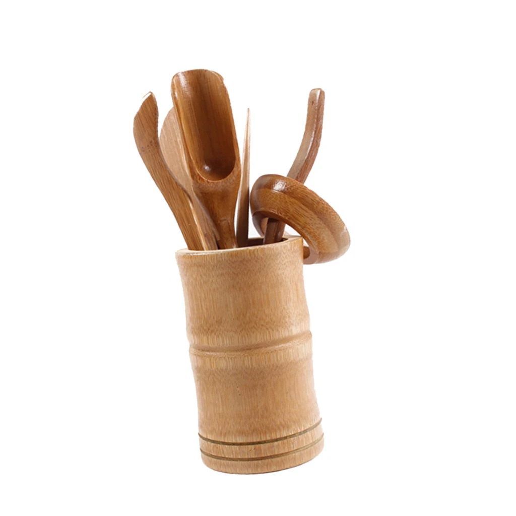 6 Pieces Japanese Ceremonial Bamboo Tea Utensils 6Pcs Chinese Kungfu Tea Set