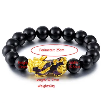 Wholesale Natural Black Obsidian Beads Bracelet Lucky Sand Gold Thermochromic Pixiu Charm Men Beaded Bracelet Men Jewelry Gift
Wholesale Natural Black Obsidian Beads Bracelet Lucky Sand Gold Thermochromic Pixiu Charm Men Beaded Bracelet Men Jewelry Gift