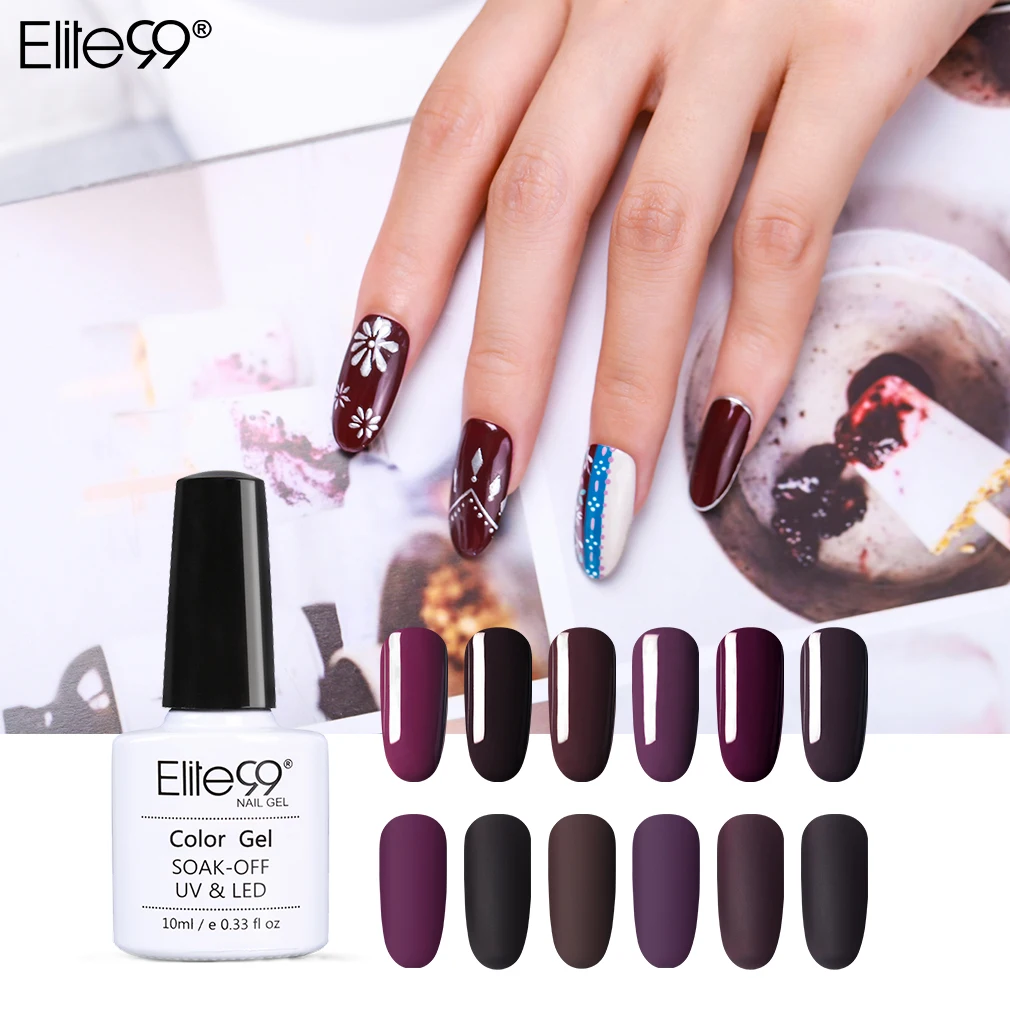 

Elite99 10ml Jam Color Gel Nail Polish Semi Permanent Vernis Primer UV Nail Gel Lacquer Manicure Soak Off Nail Art Gel Varnish